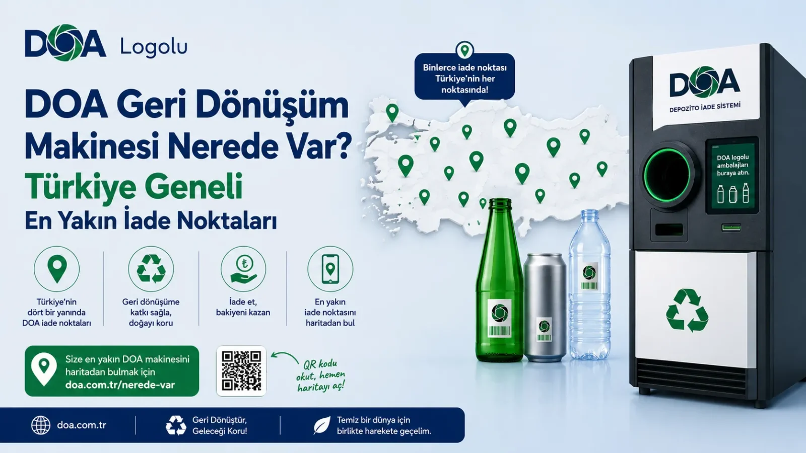 DOA Geri Dönüşüm Makinesi Nerede Var? Türkiye Geneli En Yakın İade Noktaları